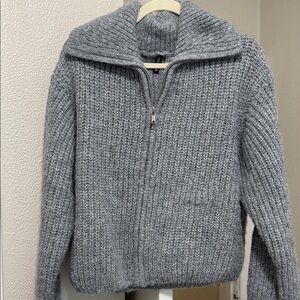 2 Gray & Brown bundle Knit Zip-Up Sweater
